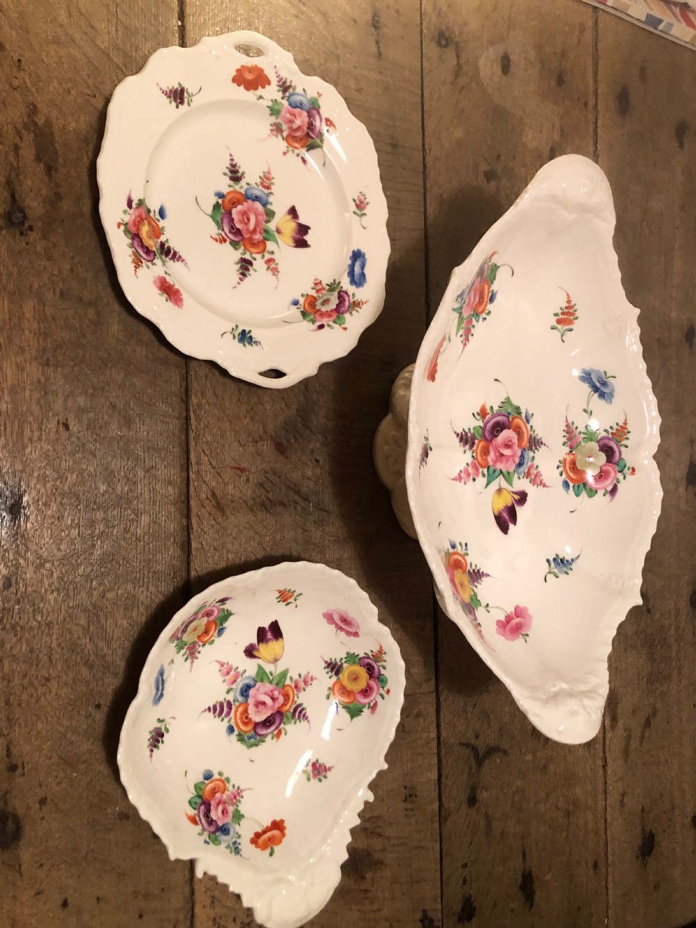 Nineteenth Century Staffordshire Hand-painted Floral Dessert Service  View IV