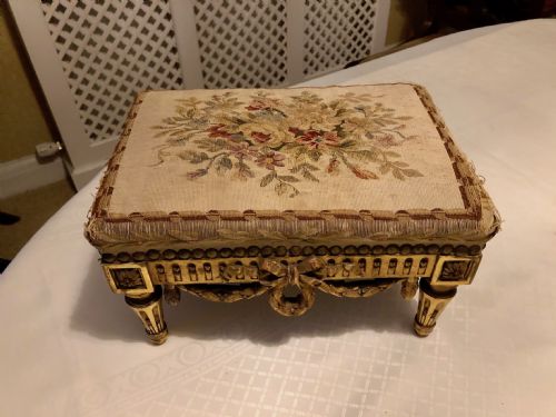 A Carved Giltwood and Upholstered Foot Stool C 1860