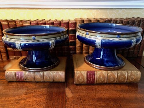 An Decorative Pair of Royal Doulton Tazzas C.1900-1920