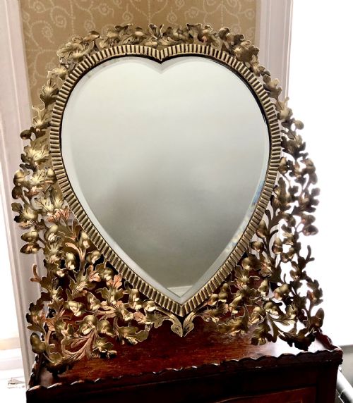 An Decorative Edwardian Heart Shaped Mirror C.1910