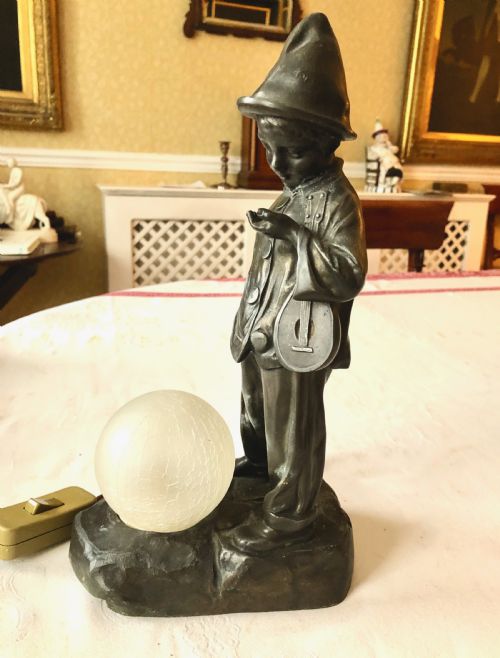 A Charming Art Deco Lamp Modelled as a Young Boy