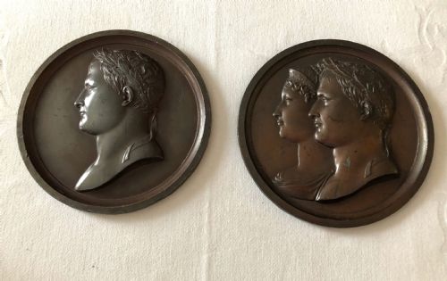 A Pair of Bronze Plaques of Napoleon and Marie-louise C1813