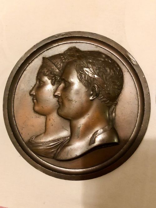 fig 1. A Pair of Bronze Plaques of Napoleon and Marie-Louise c1813