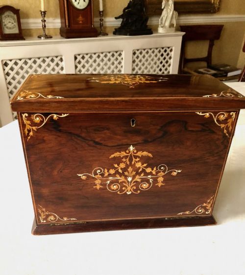 A Superb Rosewood and Parquetry Writing Compendium C.1870