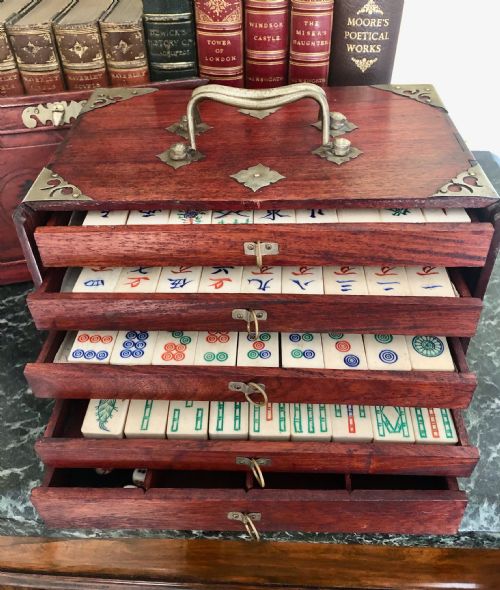 A Mahjong Bone & Bamboo Set - Circa 1930'S
