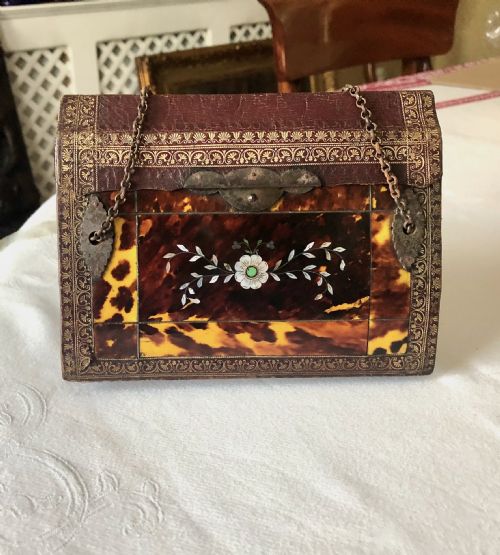 Rare George 111 Tortoiseshell and Mother-of-pearl Inlaid Double Sided Purse C.1800