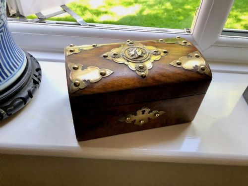 A 19th Century Walnut Brass Mounted Double Tea Caddy C. 1890