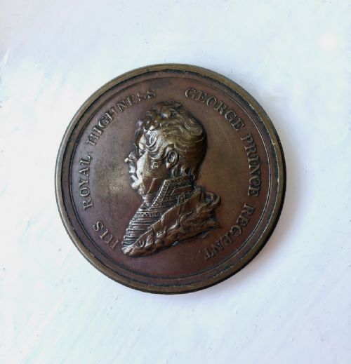 A Commemorative Round Bronze Box with Prince Regent on the Lid C.1810