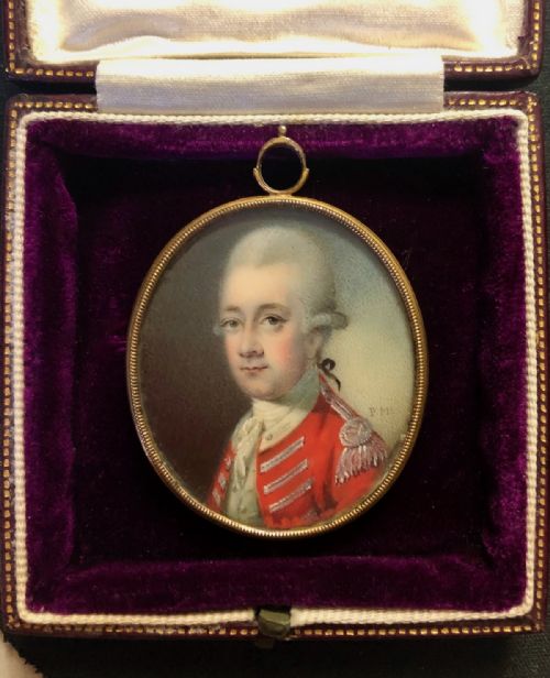 A Superb 18th Century Small Miniature of an Officer in Uniform by Patrick John Mcmoreland - Signed