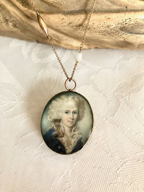 Circle of Richard Cosway - A Small Oval Portrait Miniature of a Lady C. 1810