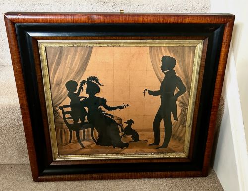 English School 19th Century Silhouette of a Family