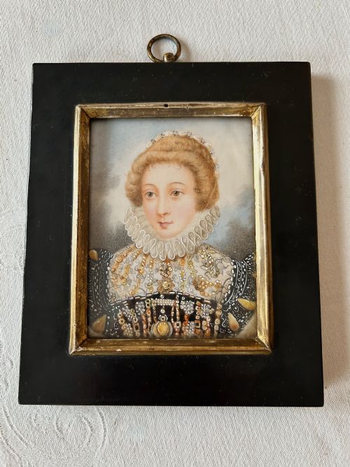 A 19th Century Portrait Miniature Depicting Mary, Queen of Scots by Henri Fradelle