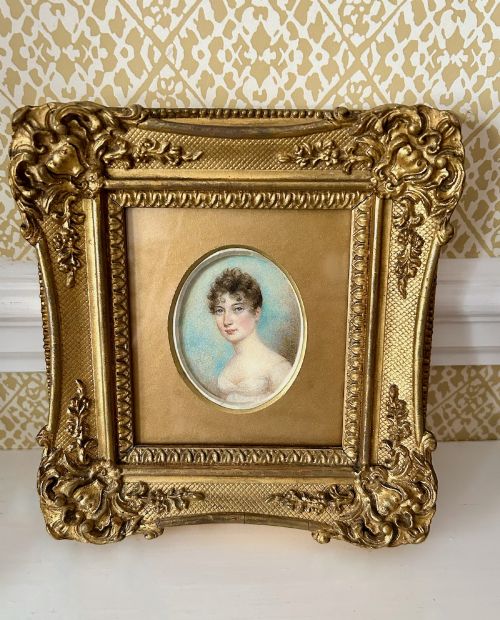 A Charming Early 19th Century Watercolour Portrait Miniature of a Young Lady
