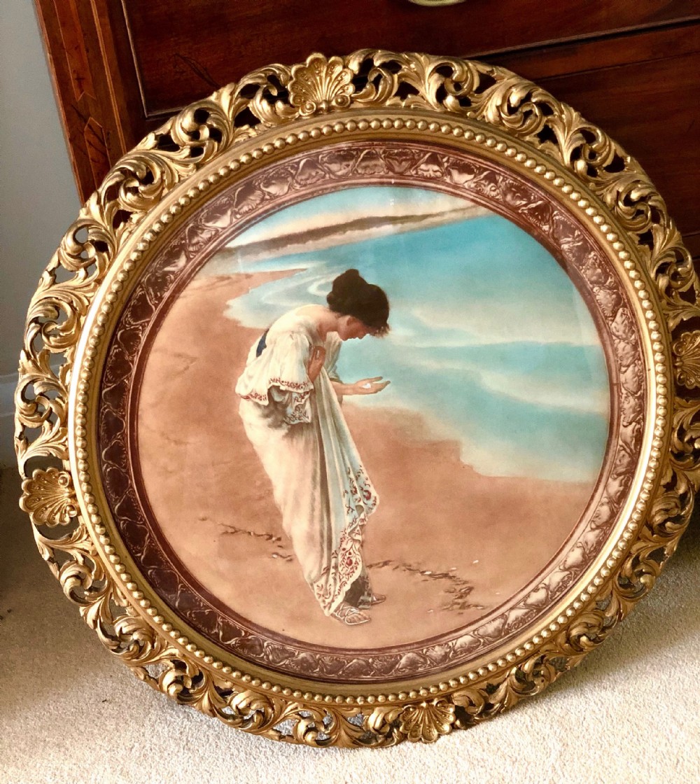 A Hand-Tinted Photogravure Picture by William Henry Margetson R1 - The Sea Hath Its Pearls' circa 1900