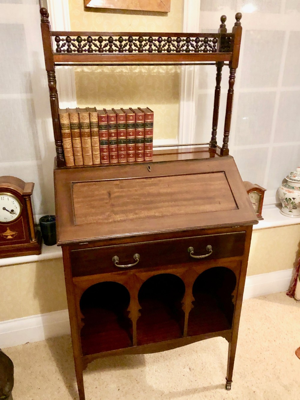 An Arts & Crafts Anglo Moorish Desk Attributed to Liberty c 1890