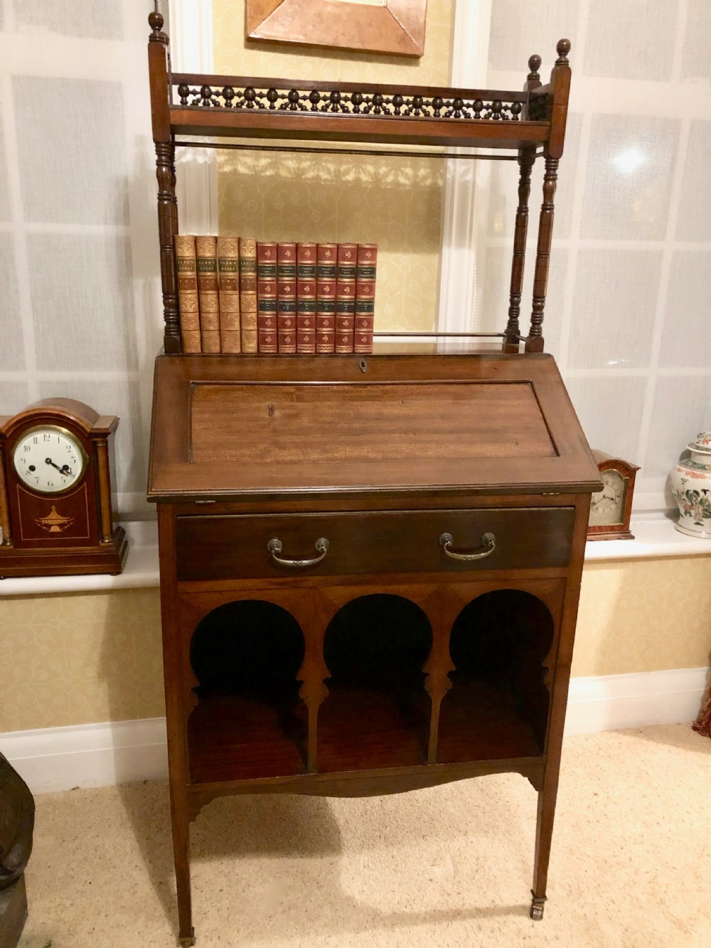 An Arts & Crafts Anglo Moorish Desk Attributed to Liberty c 1890 View V
