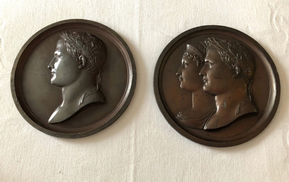 A Pair of Bronze Plaques of Napoleon and Marie-Louise c1813