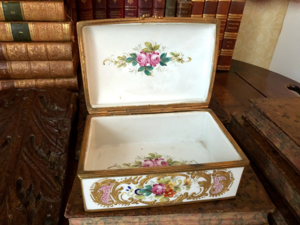 A Good Quality Hand Painted French Porcelain Table Box c.1900 View II