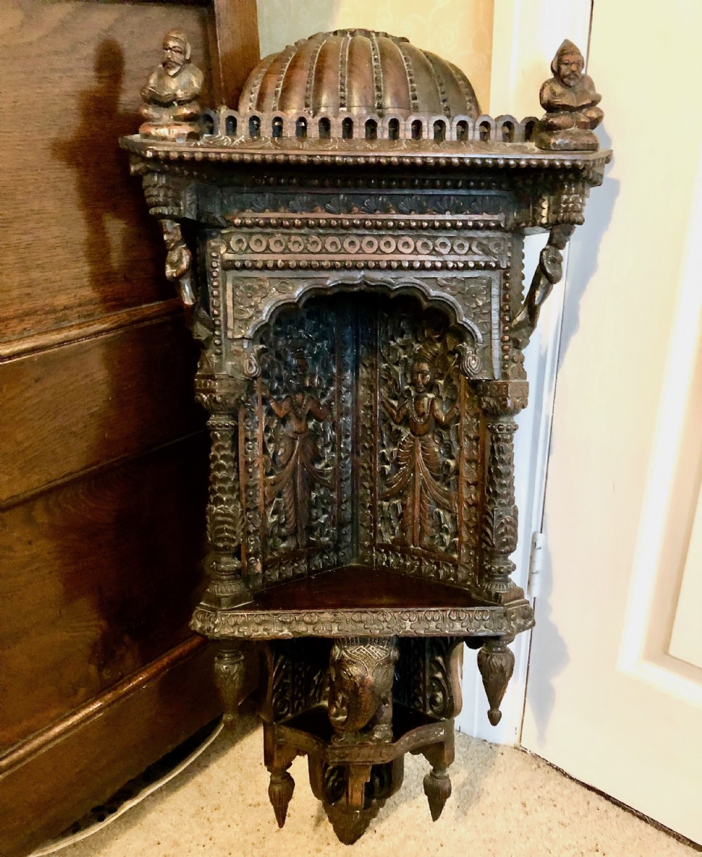 An Indian Carved Hanging Corner Niche c. 1910