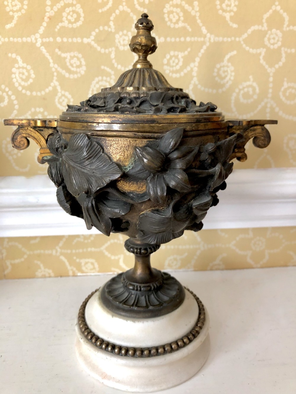 A Pair of French Bronze and Ormolu Urns and Covers c. 1830 View III