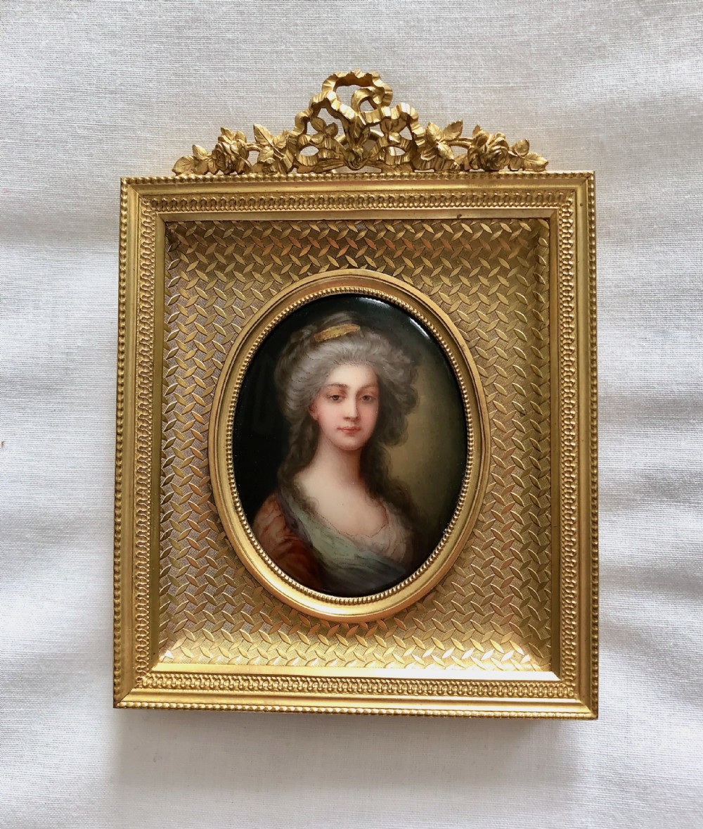 Superb Portrait Miniature on Porcelain of Sophie of England 19th Century