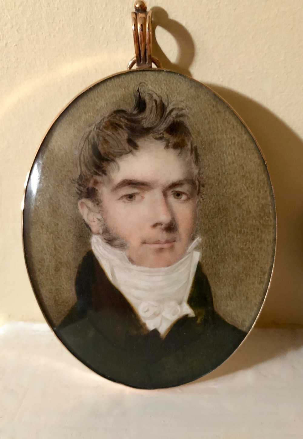A Good Regency Portrait Miniature of a Gentleman in a Gold Frame c.1820