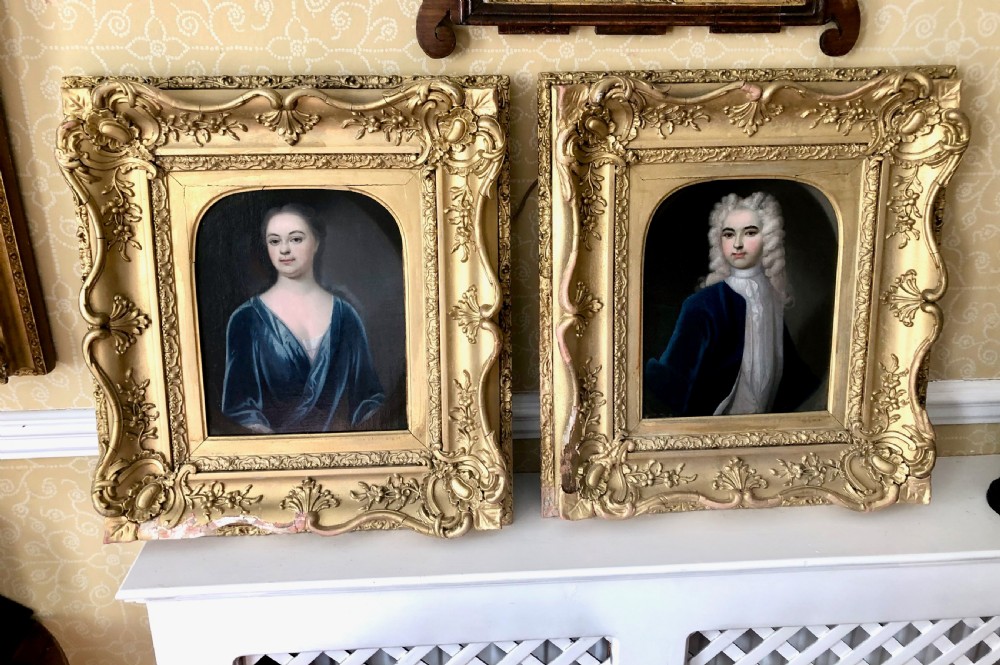 A Pair of 18th Century Oil Portraits of Millington Hayford and his Wife c.1760