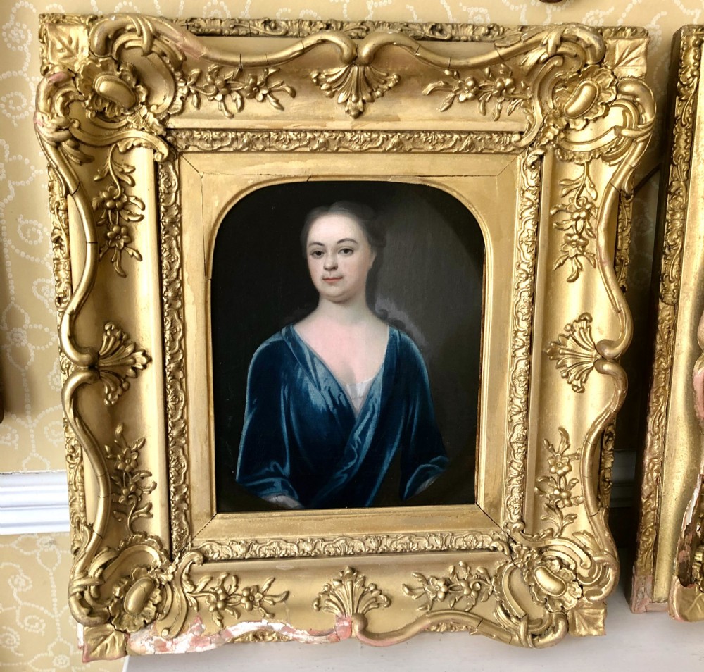 A Pair of 18th Century Oil Portraits of Millington Hayford and his Wife c.1760 View III