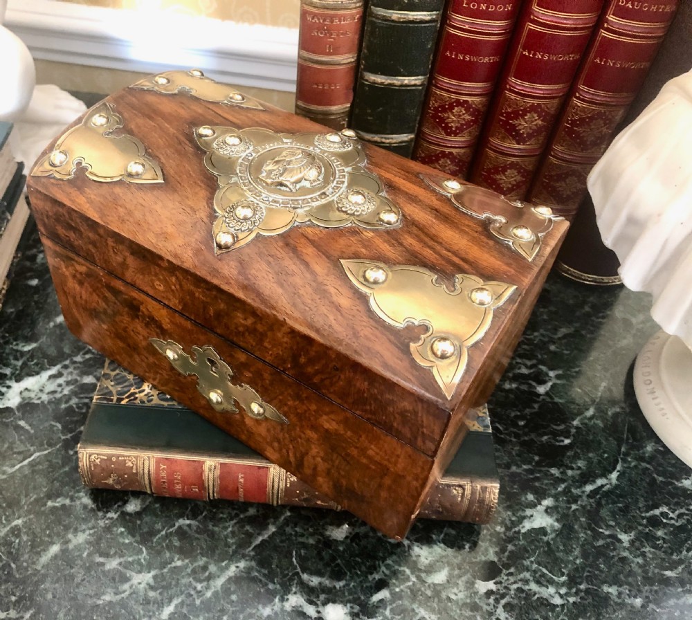 A 19th Century Walnut Brass mounted Double Tea Caddy c. 1890 View IV