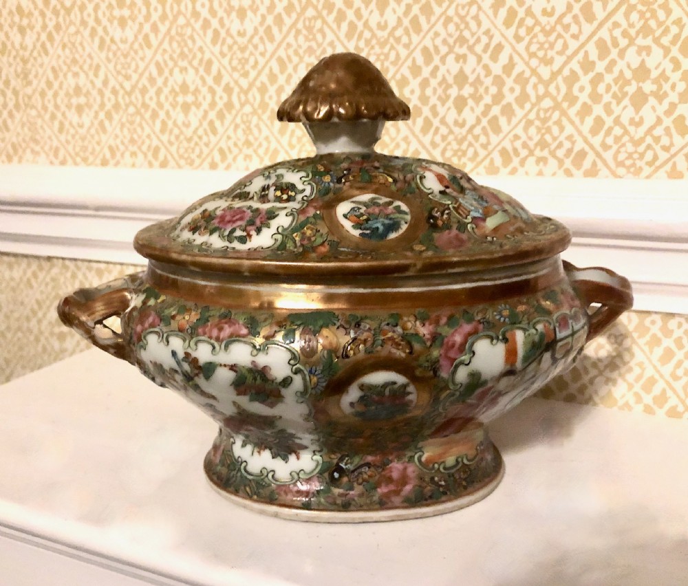 19th Century Chinese Canton Famille Rose Small Tureen View II