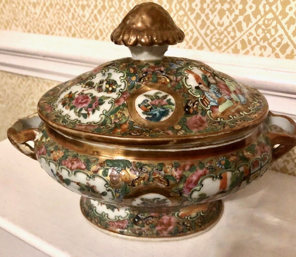 19th Century Chinese Canton Famille Rose Small Tureen View III