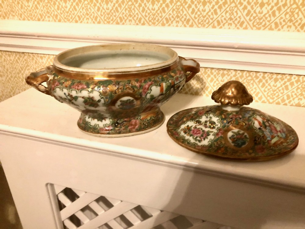 19th Century Chinese Canton Famille Rose Small Tureen View IV