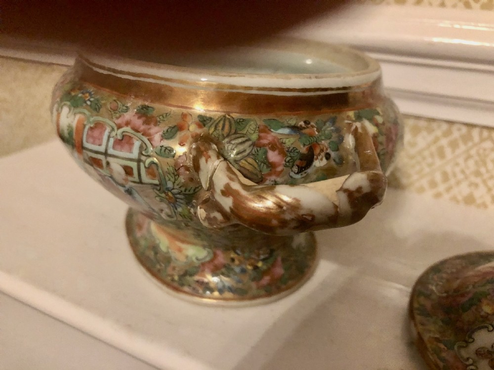 19th Century Chinese Canton Famille Rose Small Tureen View V