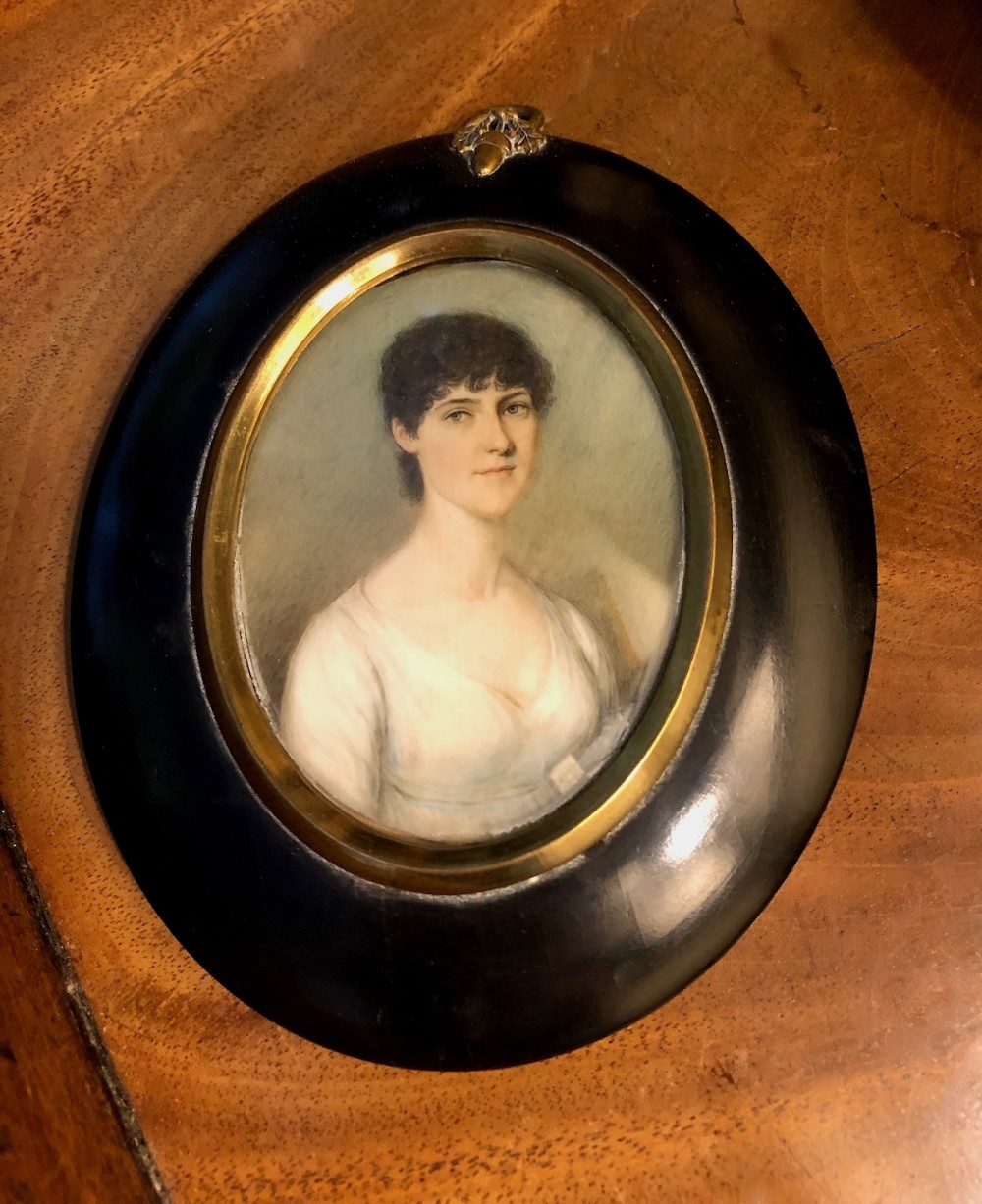 A Fine Quality Portrait Miniature of a Young Lady - Attributed to Thomas Hargreaves (1774-1847) 