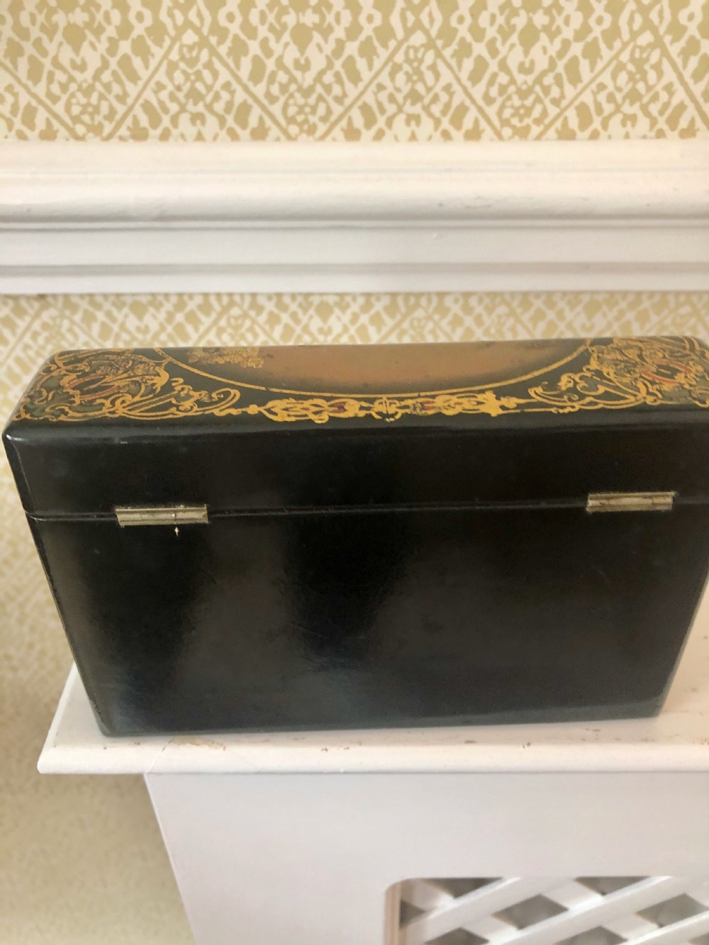A Mid Victorian Papier Mache Decorated Letter Box View IV