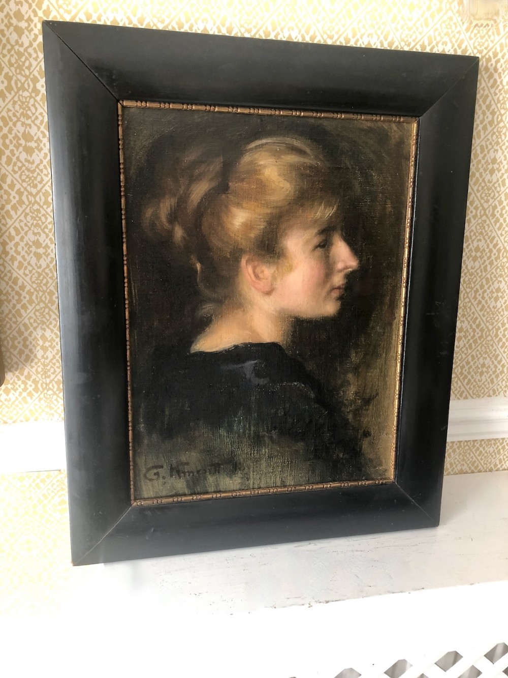 A Charming Oil Portrait of a Young Lady Signed c.1920
