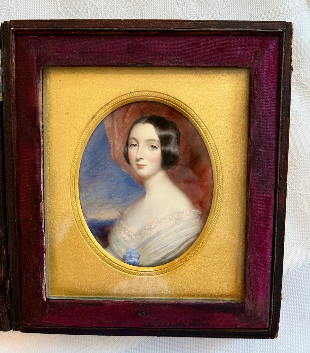 A Superb Portrait Miniature of a Young Lady by Cornelius Bevis Durham signed and dated 1848 View III