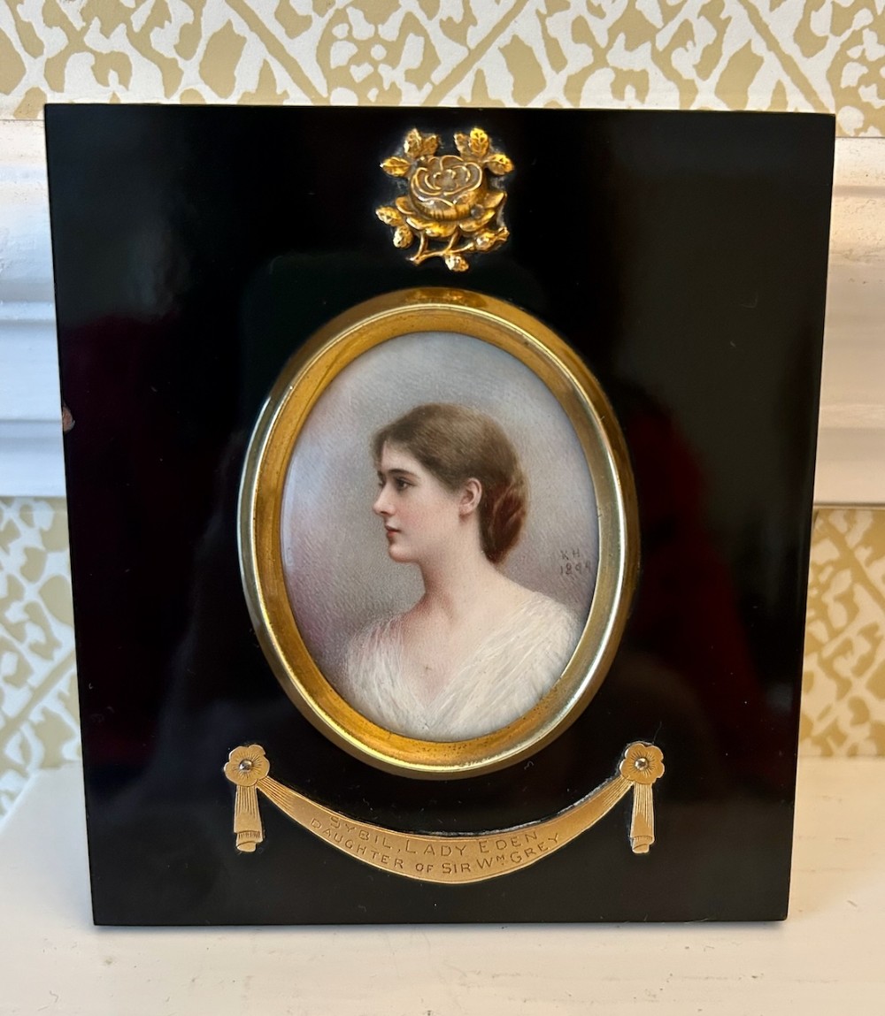 A Charming Portrait Miniature of Lady Sybil Eden - signed and dated 1899