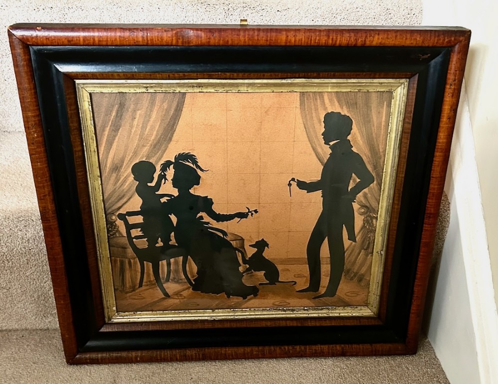 English School 19th Century Silhouette of a Family