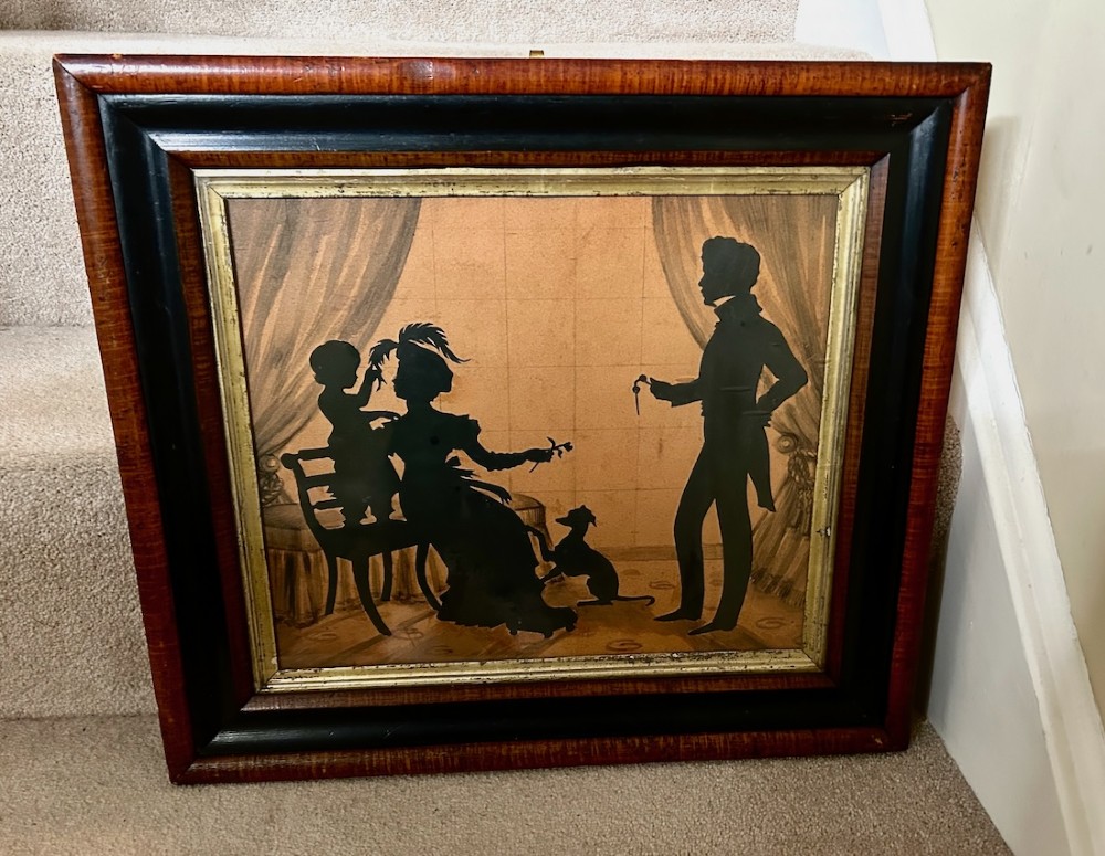 English School 19th Century Silhouette of a Family View III