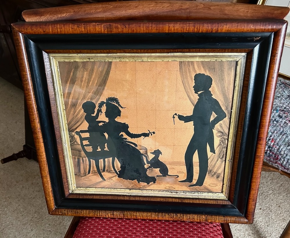 English School 19th Century Silhouette of a Family View V