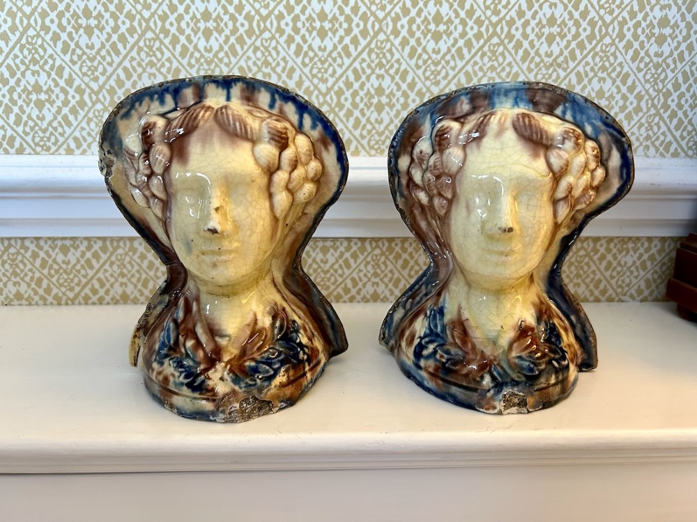 A Rare Pair of Georgian Pottery Window Rests c.1810