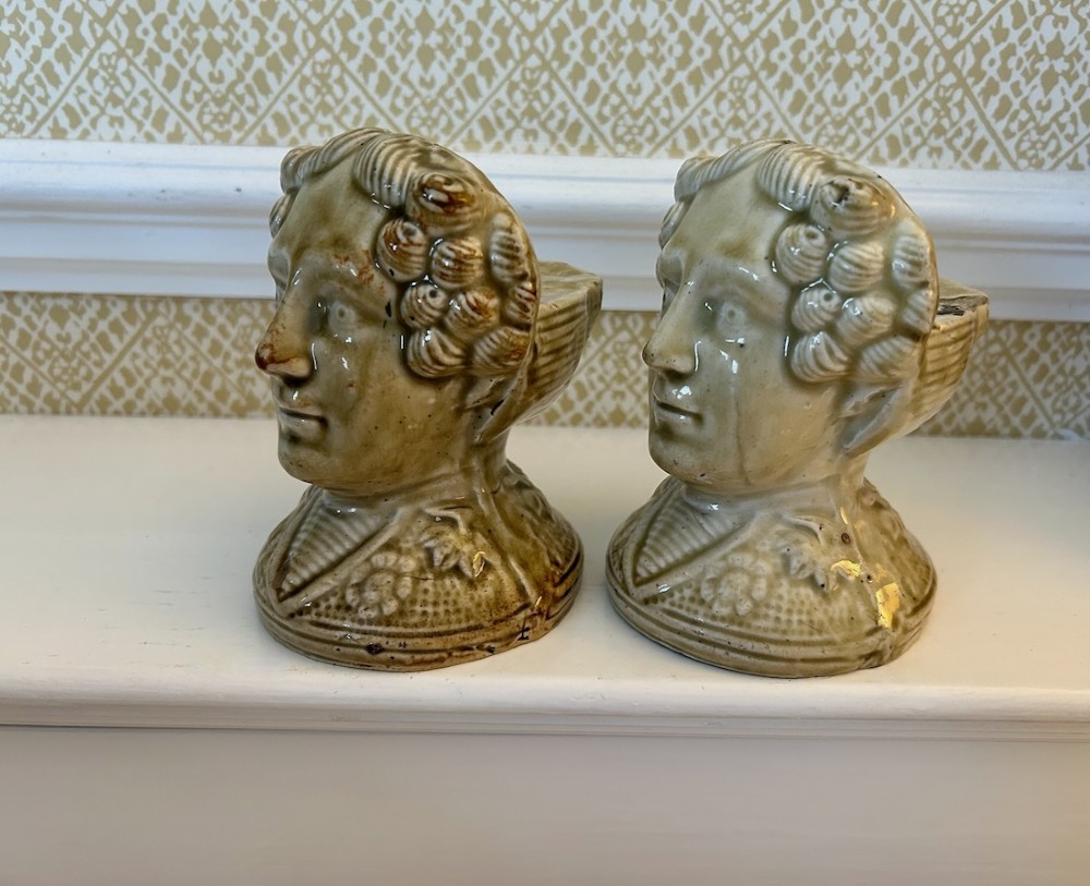 A Rare Georgian Pair of Pottery Sash Window Rests View II