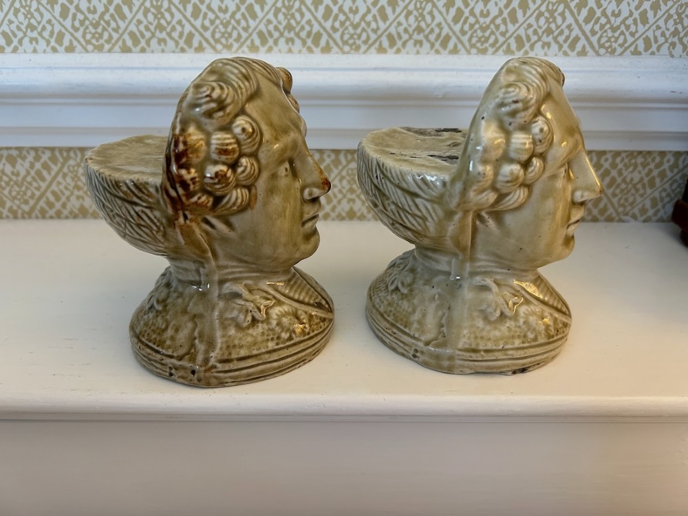 A Rare Georgian Pair of Pottery Sash Window Rests View IV