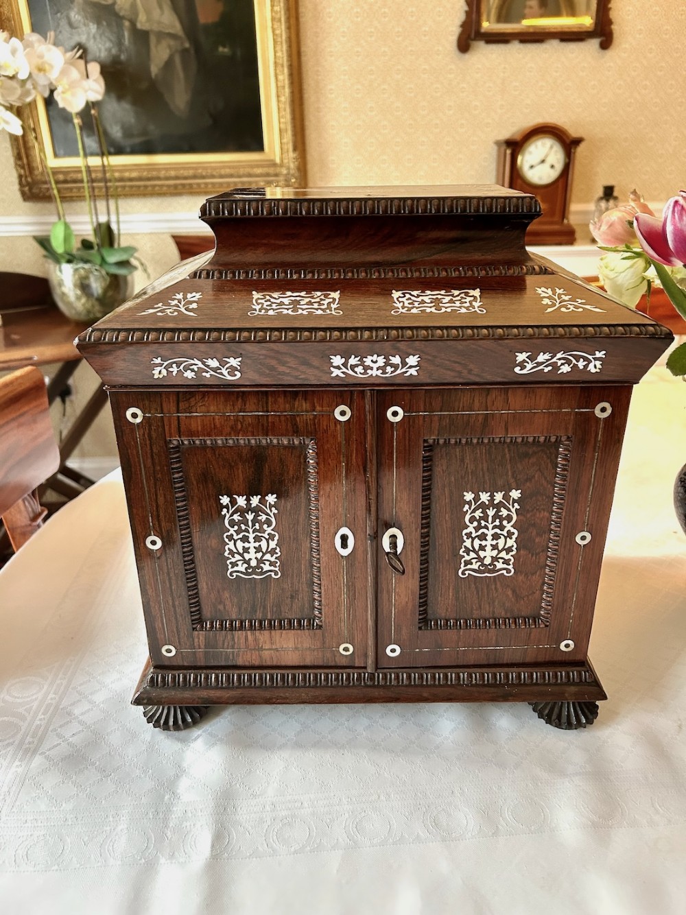 A Superb Early 19th Century Rosewood Inlaid Table Cabinet View II