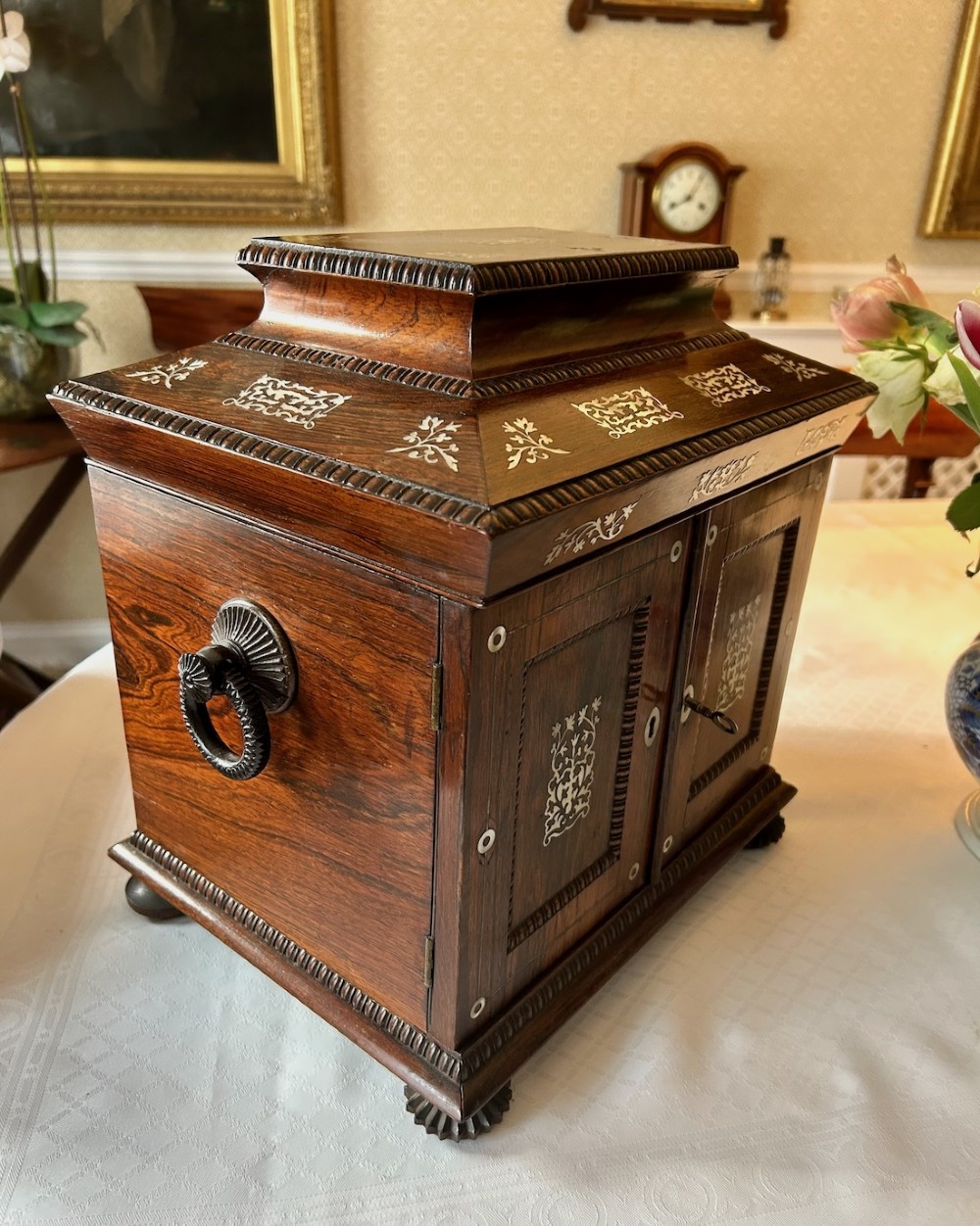 A Superb Early 19th Century Rosewood Inlaid Table Cabinet View III