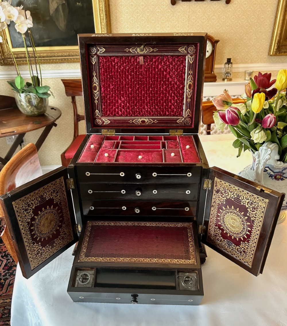 A Superb Early 19th Century Rosewood Inlaid Table Cabinet View VI