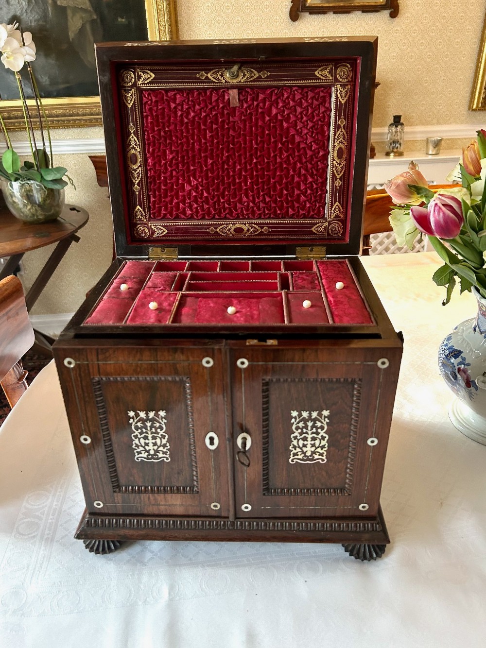 A Superb Early 19th Century Rosewood Inlaid Table Cabinet View IX