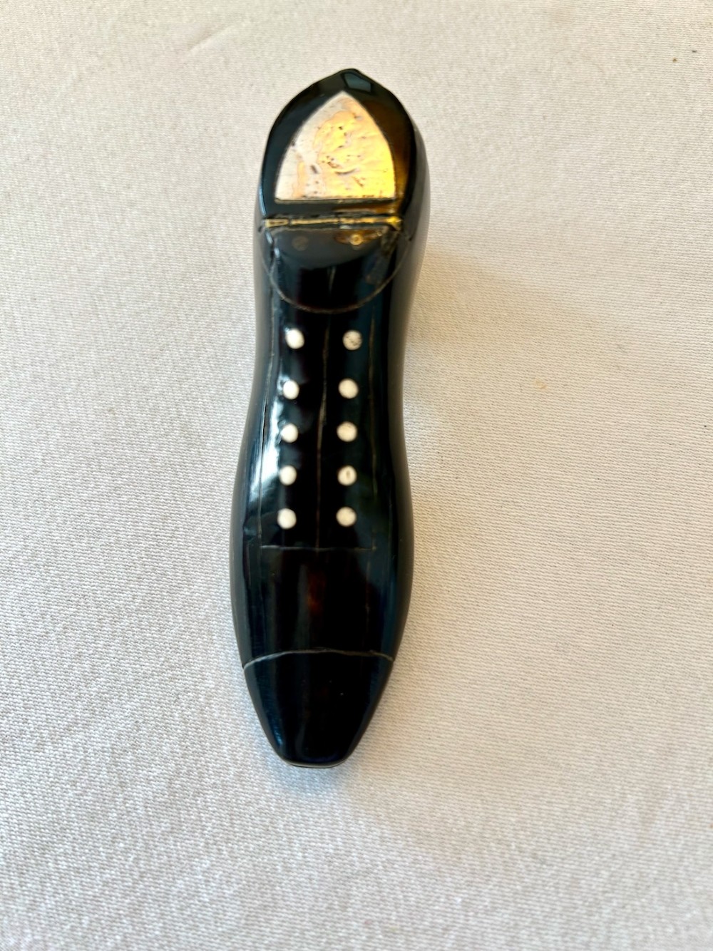 Georgian Lacquered Shoe Snuff Box c1830 View V