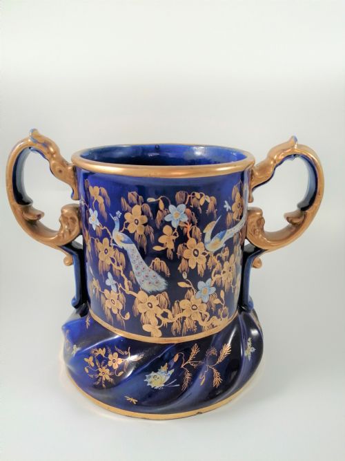 fig 1. Large Masons Ironstone Two Handled Pot, Wine Cooler,Hand Painted, Very Rare, circa 1820